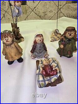 Big Sky Carvers Raggedytivity 8 Piece Nativity Set Raggedy Ann Andy RARE