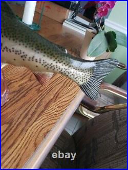 Big Sky Carvers Rare 16.5 Hand Carved Wooden Rainbow Trout Excellent Condition