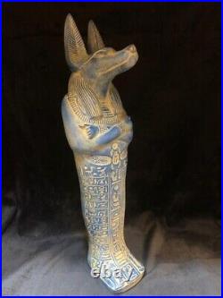 Big size Anubis statue Rare Ancient Egyptian Antiques With Hieroglyphics BC