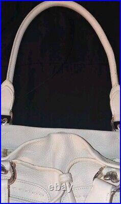 Brighton Lolita Masterpiece White 3d Leather Applique Embroidered Handbag