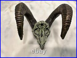 -Bronze Big Horn Sheep Skull, Fred Boyer Artist, Rare, 1998 Signed