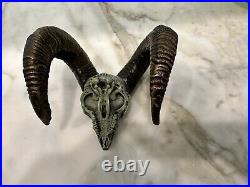 -Bronze Big Horn Sheep Skull, Fred Boyer Artist, Rare, 1998 Signed