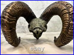 -Bronze Big Horn Sheep Skull, Fred Boyer Artist, Rare, 1998 Signed