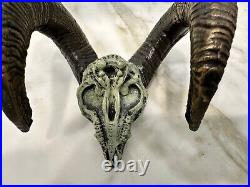 -Bronze Big Horn Sheep Skull, Fred Boyer Artist, Rare, 1998 Signed