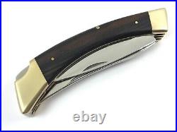 Browning Big Game Lockback Knife 3 Blade Wood JAPAN 3318F3 Rare 7619-PX