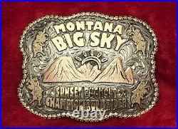 Bull Riding Champion Pro Rodeo Trophy Buckle? Vintage? Big Sky Montana? Rare? 25