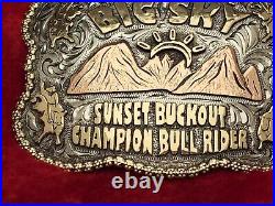 Bull Riding Champion Pro Rodeo Trophy Buckle? Vintage? Big Sky Montana? Rare? 25