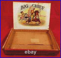 C1890 Big Chief Indian Chief Cigar Box EX EX RARE Nice Condition