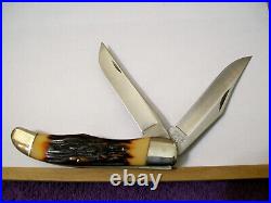 Camillus Big Folding Hunter Knife Rare 1989 New Old Stock & Case Minty Nice