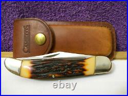 Camillus Big Folding Hunter Knife Rare 1989 New Old Stock & Case Minty Nice