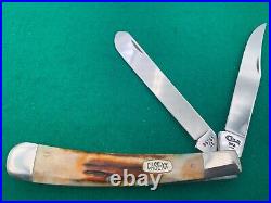 Case XX Rare 5251, Super Big Trapper Match Red Stag Vintage Knife W Box Paper