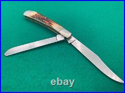 Case XX Rare 5251, Super Big Trapper Match Red Stag Vintage Knife W Box Paper