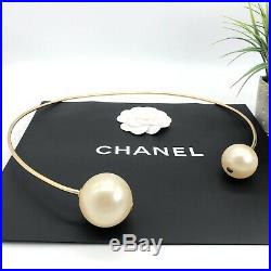 Chanel Authentic SS 15 Big Pearl Collection Gold Wire Hoop Belt Adjustable Rare