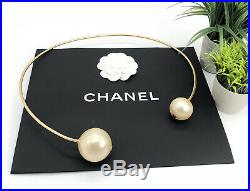 Chanel Authentic SS 15 Big Pearl Collection Gold Wire Hoop Belt Adjustable Rare