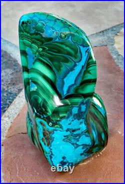 Chrysocolla Chatoyant Malachite Ultra Rare Big 17 Lb. World Class Top Specimen @