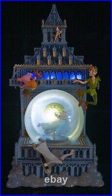 DAMAGED Disney Peter Pan Big Ben Clock Tower LED Snow Globe Rare DAMAGED