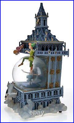 DAMAGED Disney Peter Pan Big Ben Clock Tower LED Snow Globe Rare DAMAGED