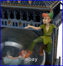 DAMAGED Disney Peter Pan Big Ben Clock Tower LED Snow Globe Rare DAMAGED