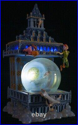 DAMAGED Disney Peter Pan Big Ben Clock Tower LED Snow Globe Rare DAMAGED