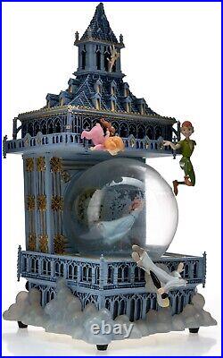 DAMAGED Disney Peter Pan Big Ben Clock Tower LED Snow Globe Rare DAMAGED