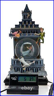 DAMAGED Disney Peter Pan Big Ben Clock Tower LED Snow Globe Rare DAMAGED