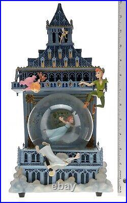 DAMAGED Disney Peter Pan Big Ben Clock Tower LED Snow Globe Rare DAMAGED