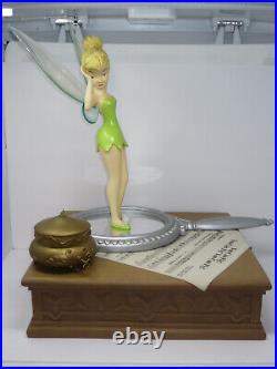 DISNEY TINKER BELL BIG Figure on Mirror With Music Box You Can Fly, RARE