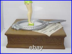 DISNEY TINKER BELL BIG Figure on Mirror With Music Box You Can Fly, RARE