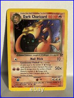 Dark Charizard Team Rocket 4/82 Big Swirl Holo Rare Pokemon Card VG Excellent