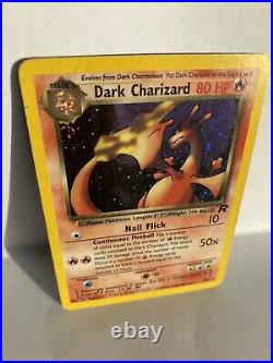 Dark Charizard Team Rocket 4/82 Big Swirl Holo Rare Pokemon Card VG Excellent