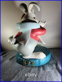 Disney Big Fig Figure Alice in Wonderland White Rabbit Missing glasses Rare