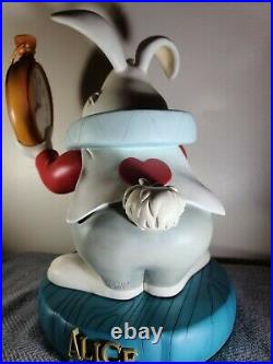 Disney Big Fig Figure Alice in Wonderland White Rabbit Missing glasses Rare