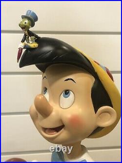 Disney Big Fig Pinocchio with Jiminy Cricket on head Rare LE Statue Figurine