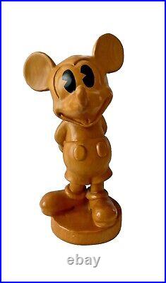 Disney MICKEY MOUSE BIG FIGURE Approx. 20 Tall Solid Wood Carved RARE