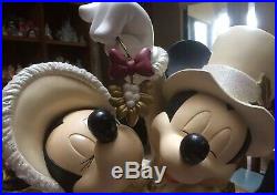 Disney Mickey Minnie Victorian Christmas Large Big Figure Mistletoe Kiss RARE