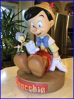 Disney Parks Pinocchio and Jiminy Cricket REAL big fig. RARE to Find 18 EXCEL