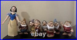 Disney Set of 8 Snow White and Seven Dwarfs Big Vintage Figurine Set RARE