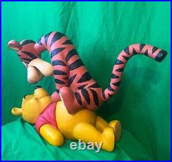 Disney WINNIE THE POOH & TIGGER Big Fig Statue 16 x 23 x 11 VERY RARE Vintage