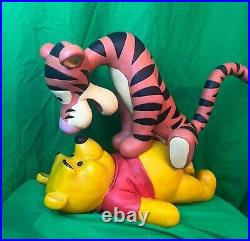 Disney WINNIE THE POOH & TIGGER Big Fig Statue 16 x 23 x 11 VERY RARE Vintage