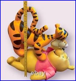 Disney Winnie the Pooh & Tigger Large Statue Ornament V. Rare 1990s Big Fig