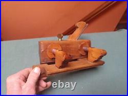 Early R A Parrish Unhandled plow plane with Rare Mark & Big Wedge