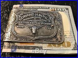Edward H. BOHLIN STERLING SILVER 14k SADDLE PLATE MONEY CLIP RARE BIG WAD