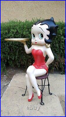 Extremely Rare! Betty Boop Sexy Waitress Seated, Red Dress Big Figurine Statue