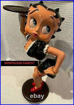 Extremely Rare! Betty Boop Sexy Waitress in Black Dress Big Figurine Statue