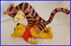 Extremely Rare! Disney Winnie the Pooh and Tigger Playing Big Figurine Statue