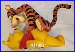Extremely Rare! Disney Winnie the Pooh and Tigger Playing Big Figurine Statue