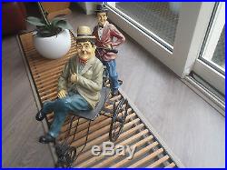 Extremely Rare! Laurel & Hardy on Bike Big Figurine Statue