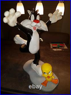 Extremely Rare! Looney Tunes Sylvester Running After Tweety Big Figurine Statue