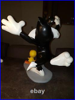 Extremely Rare! Looney Tunes Sylvester Running After Tweety Big Figurine Statue