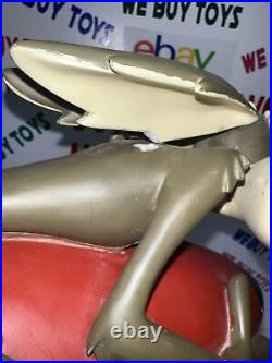 Extremely Rare! Looney Tunes Wile E Coyote on Rocket Big Fig Statue DAMAGED